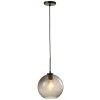 Šedé skleněné závěsné světlo J-Line Aurum 25,5 cm