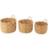 Set tří úložných košů z vodního hyacintu J-Line Jacinthe 44/39/34 cm