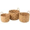 Set tří úložných košů z vodního hyacintu J-Line Jacinthe 44/39/34 cm