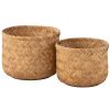 Set dvou úložných košů z přírodního vlákna J-Line Raphail 39/34 cm