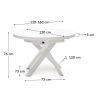 Bílý skleněný rozkládací jídelní stůl Kave Home Vashti 120 - 160 cm