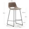 Hnědá látková barová židle Kave Home Zahara 65 cm