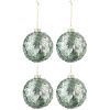 Set čtyř skleněných zelených vánočních ozdob J-Line Grien 10,5 cm
