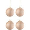 Set čtyř růžových skleněných vánočních ozdob J-Line Pearl 12 cm