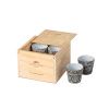 Dřevěný box s 8 šedými šálky na espresso COSTA NOVA GRESPRESSO ECO GRES 0,1 l