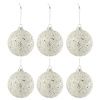 Set šesti stříbrných skleněných vánočních ozdob J-Line Kit 9 cm