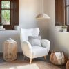Bílé látkové bouclé křeslo Kave Home Patio -fv-interier-25
