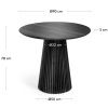 Černý dřevěný kulatý jídelní stůl Kave Home Jeanette 90 cm