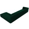 Zelená sametová rohová pohovka MICADONI Ruby 366 cm, pravá