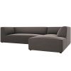 Tmavě šedá sametová rohová pohovka MICADONI Ruby II. 273 cm, pravá