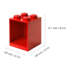 Červená nástěnná police LEGO® Storage 21 x 16 cm