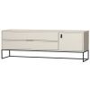 Světle šedý borovicový TV stolek Frax 180 x 44 cm