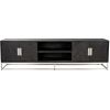 Černo stříbrný dubový TV stolek Richmond Blackbone 220 x 42,5 cm