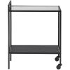 Černý kuchyňský vozík Darila 60 cm se skleněnou deskou -fv-interier-25