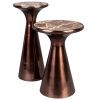 Měděný odkládací stolek DUTCHBONE MOUNT 25 cm s mramorovou deskou