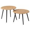Set dvou bambusových konferenčních stolků J-line Bimbo 68/68 cm