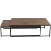 Set dvou hnědých dřevěných konferenčních stolků J-line Conrad 120x120 / 72x80 cm