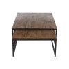 Set dvou hnědých dřevěných konferenčních stolků J-line Conrad 120x120 / 72x80 cm