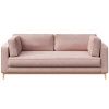 Růžová čalouněná třímístná pohovka Ame Yens Celerio 222 cm