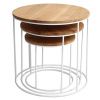 Set 3 bílých dřevěných konferenčních stolků Tris 40/50/60 cm