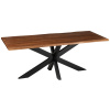 Hnědý akáciový jídelní stůl J-line Gary 200 x 90 cm