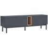 Antracitově šedý lakovaný TV stolek Teulat Corvo 180 x 40 cm