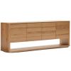 Dubová komoda Kave Home Alguema 200 x 40 cm