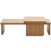 Set dvou dubových konferenčních stolků Kave Home Oaq 89x62/140x75 cm