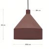 Terakotově červené kovové závěsné světlo Kave Home Peralta 30 cm