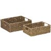 Set dvou dekorativní košů Kave Home Tossa 28x20 cm/36x27 cm z mořské trávy