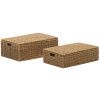 Set dvou dekorativních košů s víky Kave Home Tossa 57x36 cm/60x40 cm z přírodních vláken