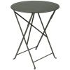 Šedozelený kovový skládací stůl Fermob Bistro Ø 60 cm