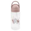 Růžová plastová láhev s brčkem Done by Deer Ozzo 350 ml