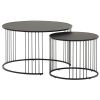 Set dvou černých skleněných konferenčních stolků Kave Home Hadar 45/75 cm