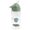 Zelená plastová láhev s brčkem Done by Deer Happy clouds 350 ml