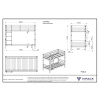 Vyšší borovicová dvoupatrová postel Vipack Pino 90 x 200 cm