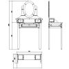 Bílý lakovaný toaletní stolek Vipack Amori 70 x 40 cm se zrcadlem