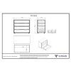 Bílá lakovaná komoda Vipack Pino 85,5 x 43,3 cm se čtyřmi zásuvkami