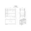 Borovicová dvoupatrová postel Vipack Pino 90 x 200 cm s rámem uprostřed