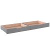 Set dvou šedých borovicových zásuvek k posteli Vipack Pino 97,5 x 88,5 cm
