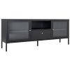 Černý kovový TV stolek Dobby 160 x 35 cm
