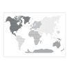 Černá samolepka na zeď World Map 88 x 155 cm