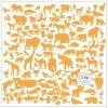 Žluté samolepky na zeď World Animals 60 x 60 cm