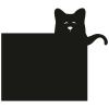 Černá samolepka na zeď tabule Funny Band Cat 86 x 75 cm