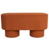Oranžová bouclé lavice WLL MARCOS 93 cm