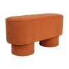 Oranžová bouclé lavice WLL MARCOS 93 cm
