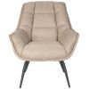 Tmavě béžové čalouněné lounge křeslo WLL COMFORTABLE THOMAS