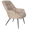 Tmavě béžové čalouněné lounge křeslo WLL COMFORTABLE THOMAS