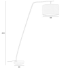 Bílá kovová stojací lampa WLL MARTINE 224 cm