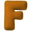 Cihlově oranžový sametový polštář písmeno F 40 cm